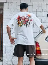 花柄プリントの夏用Tシャツ【短袖・スポーツ・通気性・コットン】