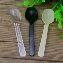 厚手プラスチック製デザートスプーン【使い捨て・個包装・アイスクリーム・プリン用】