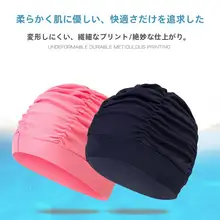 女性用ロングヘア対応プール用キャップ【伸縮性・快適・ファッショナブル・温泉柄】