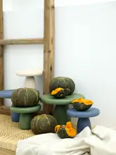 モランディカラーの装飾小物 おしゃれなきのこ型ケーキプレート【北欧スタイル・木製トレイ】