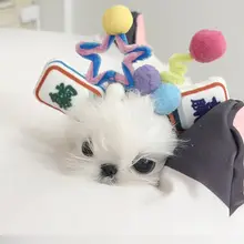 手作りミニペットヘアクリップ【かわいい立体デザイン・マルチーズ・テディベア用】