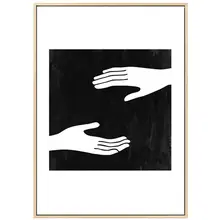白黒ラインデザインのアートパネル【リビングソファの背景壁・北欧風・抽象画】