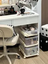 メイクアップ収納キャビネット【移動可能・化粧品用・引き出し付き・小型ローラーカート】