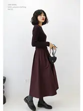 フィット感抜群のニットパッチワークドレス【ウエストシェイプ・シンプルコーデに最適】