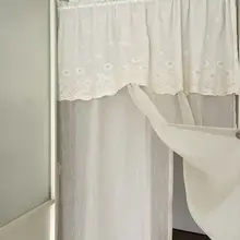 透過性のある魅力的な米色シアーカーテン【隔断用・窓装飾用】