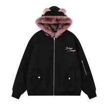 極上の柔らかさのフード付きジャケット【冬用・ワイドフィット・厚手】