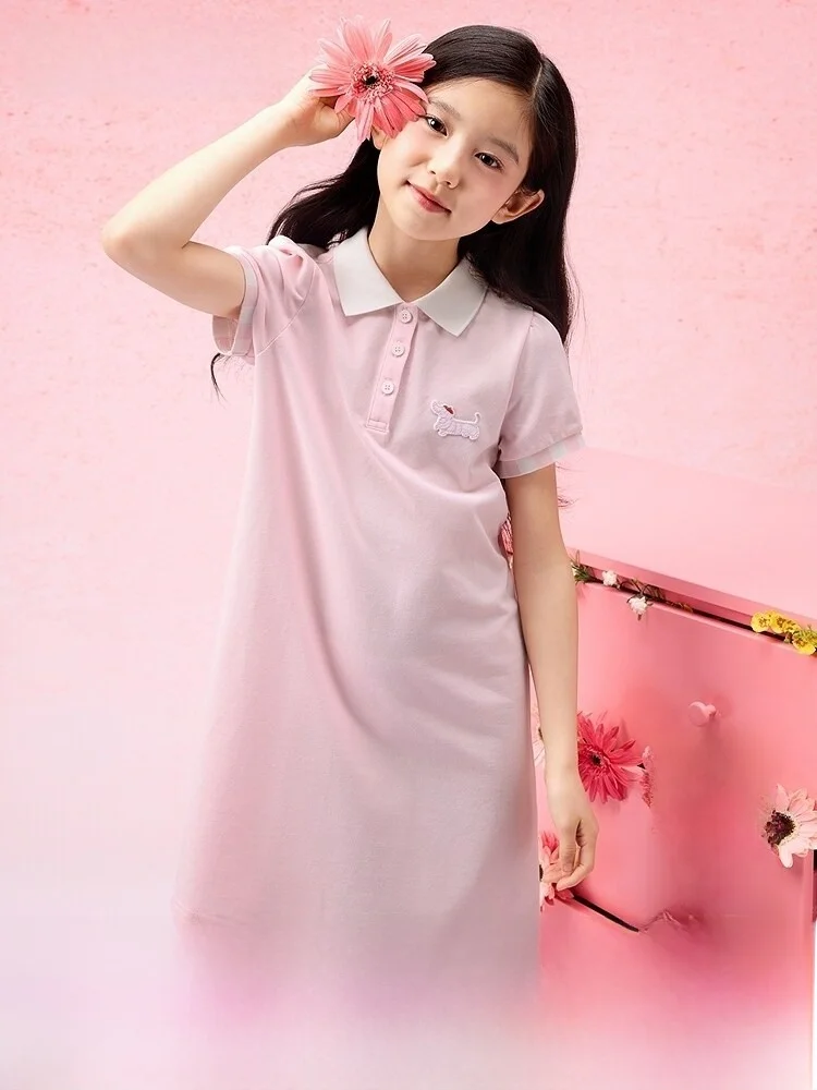 女児用ポロワンピース：20度服装で夏の送礼シーンに最適な学院風デザイン