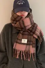 チェック柄の高級感あるマフラー【冬用・女性用・リバーシブル・春秋対応・極上の柔らかさ】