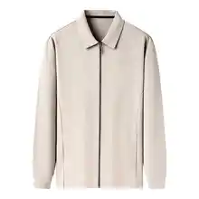 ビジネスカジュアル 長袖オープンカーディガン【ジッパー付き・シンプルデザイン】