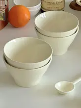 実用的な美しいドンガラ碗【クリームカラー・陶器・ラーメンやスープ用】