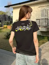 刺繍入り短袖Tシャツ【女性用・アメリカンスタイル・涼感・UVカット】