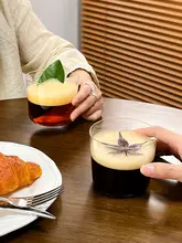 シンプルデザインのラテグラス【広口・ガラス製・冷飲用】