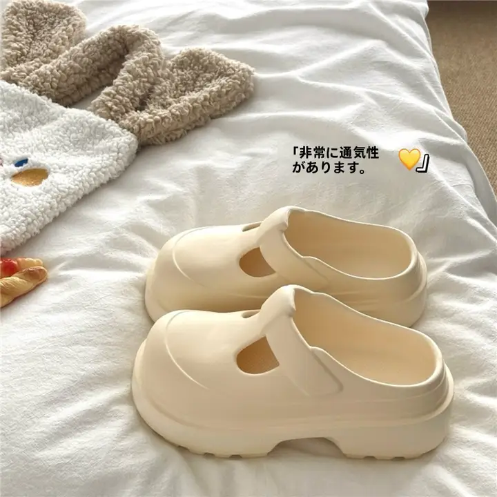 極上の柔らかさ！マリージェーン風トングサンダル【夏用・滑り止め・ビーチ用】