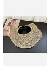 優雅なデザイン！天然素材の空頂帽子【夏用・通気性・大きなつば・日焼け防止】