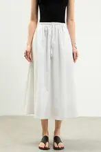 夏季用 紙のような通気性半身スカート【フィット・抽紐付き・Aライン】