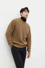 JSSD HOMME メンズ 春用 コットンニットセーター【ラウンドネック・長袖・ソリッドカラー】