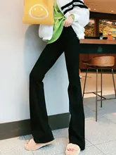 猫猫家 スリムフィット ブーツカットデニムパンツ【ハイウエスト・ブラック・春秋用・長身対応】