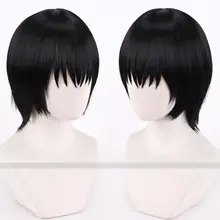 黒色のショート髪コスプレウィッグ【子供用・円形地肌デザイン】