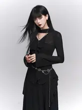シンプルで上品な黒のドレス【高級感・秋用・韓国スタイル】（セットアップ対応）
