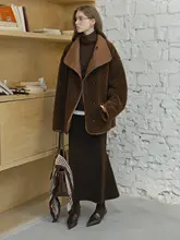 フランス風 ヴィンテージスタイル翻領ジッパーコート【リバーシブル・皮毛一体】