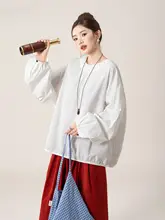デザイン性に優れた ゆったりとした長袖シャツ【素白・肌理・灯籠袖】