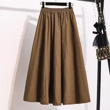 Aラインロングスカート【ゆったりとしたデザイン・カジュアル・夏用・大きいサイズ】