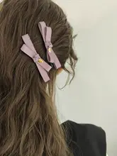 かわいいリボンヘアクリップ【布製・二重層・甘いデザイン】