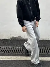 アメリカンシンプルスタイルの解構ウエストパンツ【秋用・高腰・・ワイドレッグ】