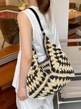 大容量織りバッグ女性用2025新作