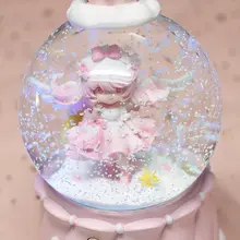 雪の舞うロマンティックな天使の水晶球音楽ボックス【デスクトップ飾り・女児の誕生日プレゼント】
