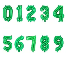 16インチ アルミ風船【グリーンアルファベット数字・誕生日パーティー装飾】