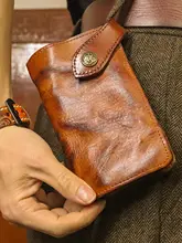 本革製 長財布【レトロなシワ加工・カード収納・シンプルデザイン】