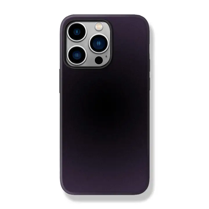 暗紫色のシンプルで高級感のあるスマートフォンケース【iPhone対応・柔らかい素材・耐衝撃】