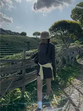 ストライプTシャツ【女性用・フィット・短パン付き】（セットアップ対応）