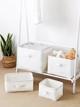 自然素材の布製収納バスケット【折りたたみ可能・衣類整理用・防水】