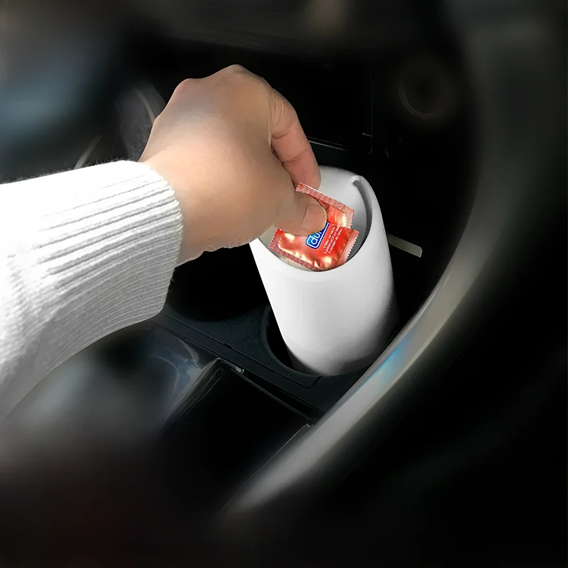 シリコン車載ゴミ箱【ミニ収納ボックス・かわいいデザイン・車用】