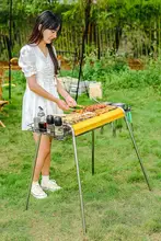 家庭用 折りたたみ式ポータブル炭焼きグリル【屋外無煙・バーベキュー用】