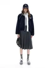 冬季用スポーツカジュアルスタイルのフワフワカーディガン【女性用・ゆったりデザイン】
