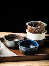 創意デザインの両耳付き小鉢【蒸し卵・デザート・粥・朝食用・ホテル食器】