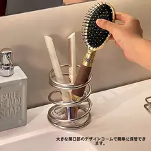 歯ブラシスタンド ステンレス製 バネ式 シンプル 収納カップ バスルーム ドレッサー メイクブラシ コーム