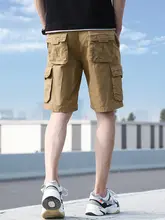 メンズ夏用薄手カーゴショートパンツ【ゆったりストレート・コットン・5分丈・カジュアル】