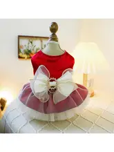 春用リボン付き犬服【薄手・テディベア・小型犬対応・夏用・秋も着用可】