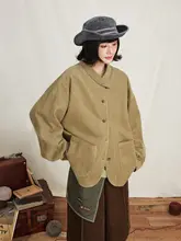 ヴィンテージ風 コーデュロイシャツジャケット【大きなポケット・水洗い加工】