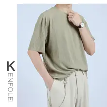 アイスシルク製 メンズルーズフィット Tシャツ【夏用・ラウンドネック・落ち感・半袖】