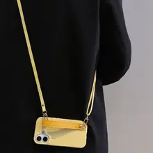 クリエイティブイエローレザーショルダーストラップ付きHonor 300用スマホケース【斜め掛け・シンプル・男女兼用】