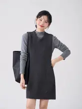 シンプルな半高領長袖ニットインナー【秋用・柔らかい触感・女性用】