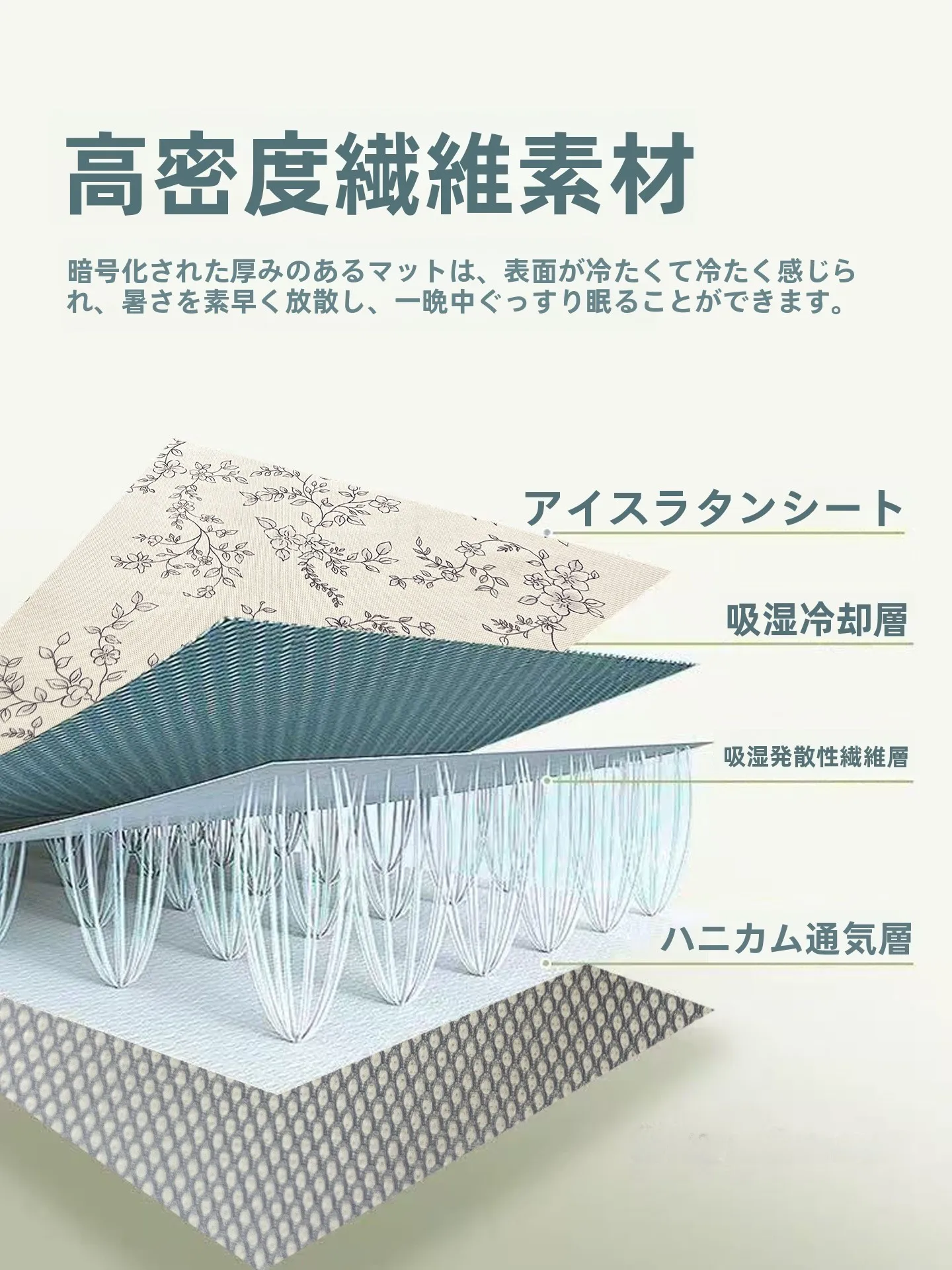 冷感素材のベッドパッド：アルミ製の三点セットで夏の快適な睡眠を実現