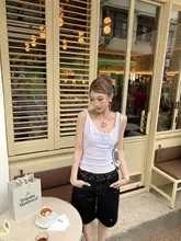 カラフルなスタッズ付きデニムパンツ【ミニブーツカット・夏用・カジュアル】