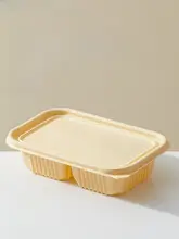 COOKER KinG 使い捨て弁当箱 仕切り付き 蓋付き コーンスターチ 生分解性 環境に優しい お弁当 テイクアウト 持ち帰り