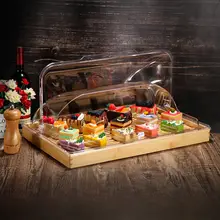 木製パン焼きトレイ透明カバー【防塵カバー・両側開閉・スイーツ用】